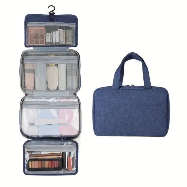 grande trousse de toilette bleue femme