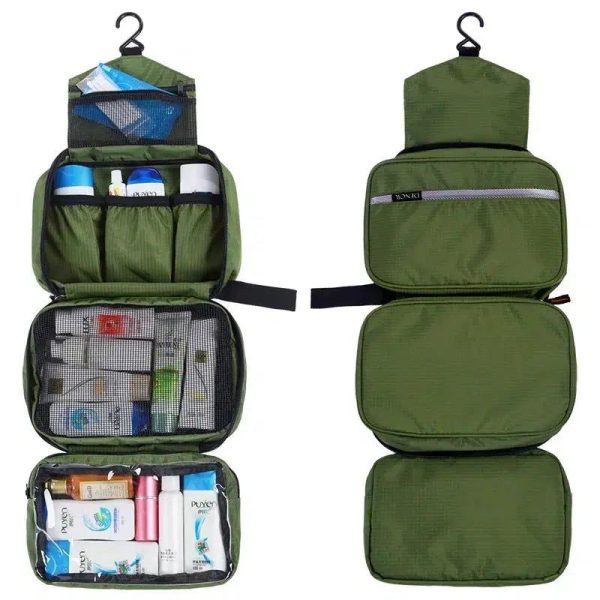 grande trousse de toilette kaki homme