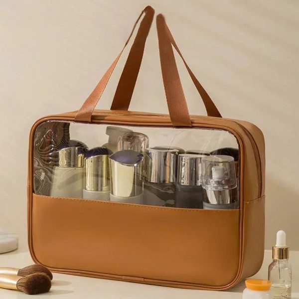 grande trousse de toilette marron femme