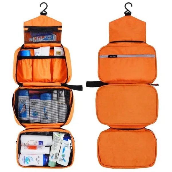 grande trousse de toilette orange homme