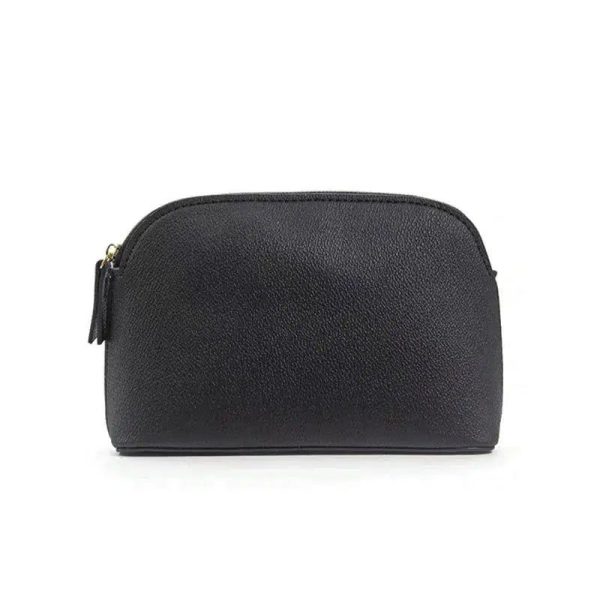 petite trousse de toilette noire en cuir femme