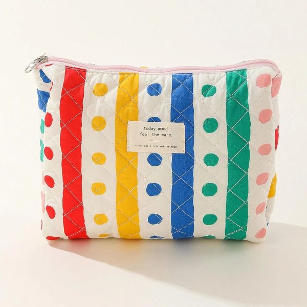 trousse de toilette arc-en-ciel matelassée femme