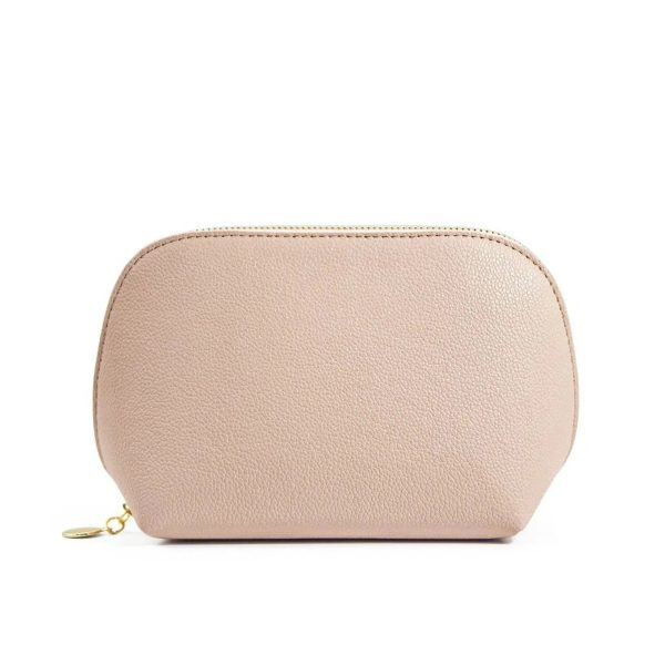 trousse de toilette beige abricot en cuir femme