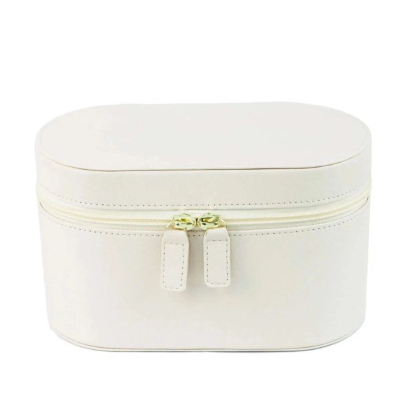 trousse de toilette blanche crème en cuir voyage femme