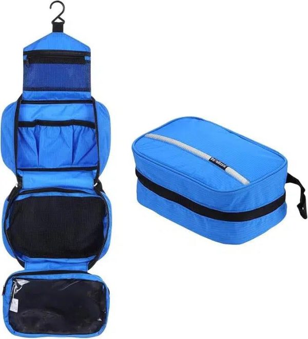 trousse de toilette bleue à suspendre homme