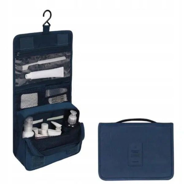 trousse de toilette bleue avec compartiment homme