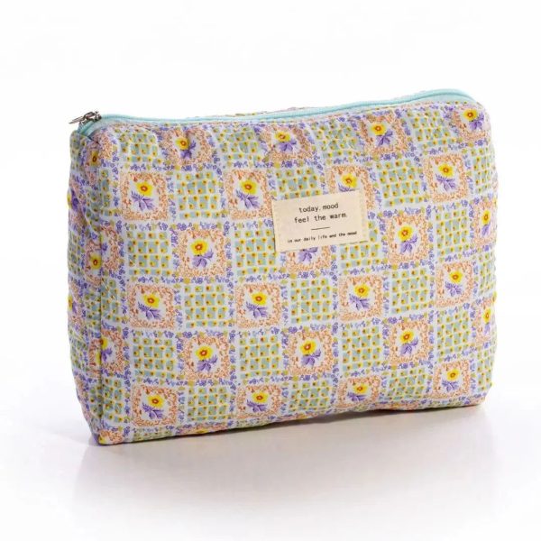 trousse de toilette fleurs matelassée femme