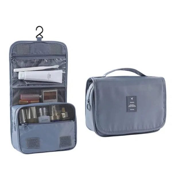 trousse de toilette grise avec compartiment homme