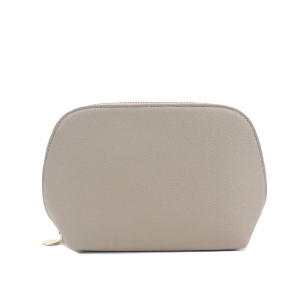 trousse de toilette grise en cuir femme