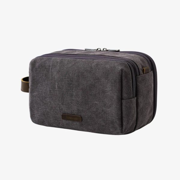 trousse de toilette grise vintage homme
