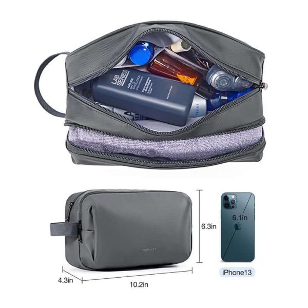 trousse de toilette grise voyage homme