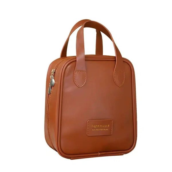 trousse de toilette marron en cuir femme