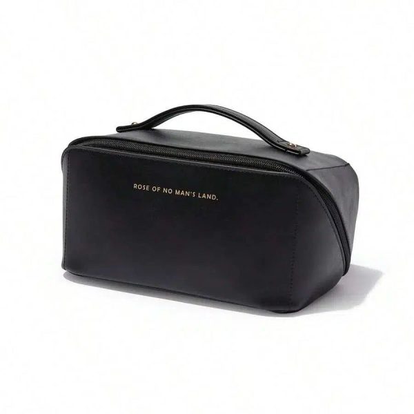 trousse de toilette noire en cuir luxe femme
