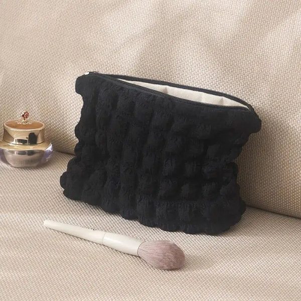 trousse de toilette noire matelassée femme