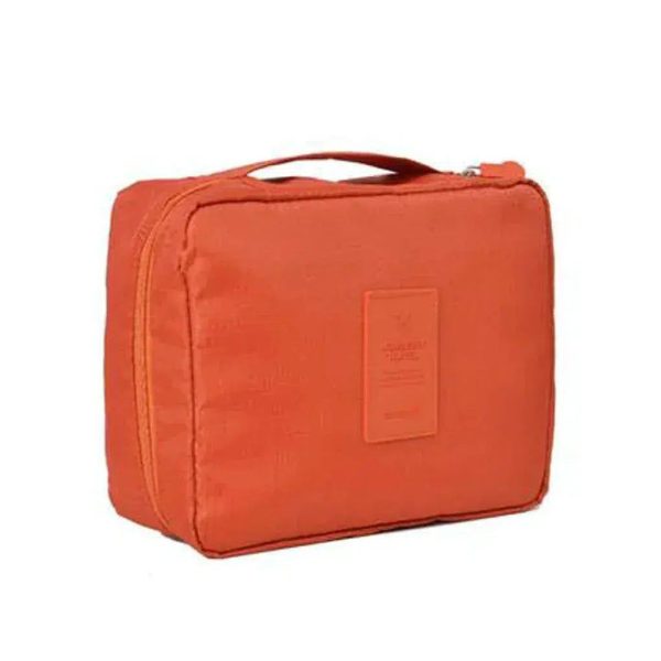 trousse de toilette orange pour femme