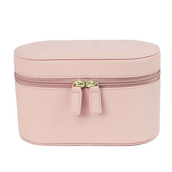 trousse de toilette rose en cuir voyage femme
