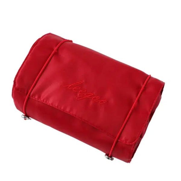 trousse de toilette rouge à suspendre voyage femme
