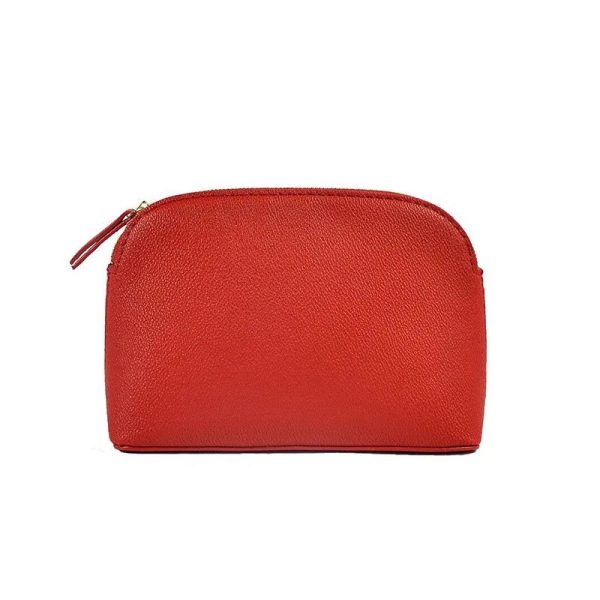 trousse de toilette rouge en cuir femme