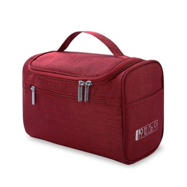 trousse de toilette rouge pour femme voyage