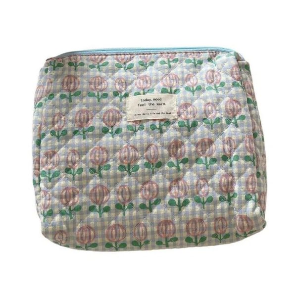 trousse de toilette tulipes matelassée femme