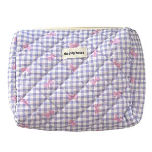 trousse de toilette violet matelassée femme