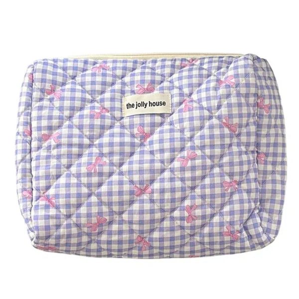 trousse de toilette violet matelassée femme