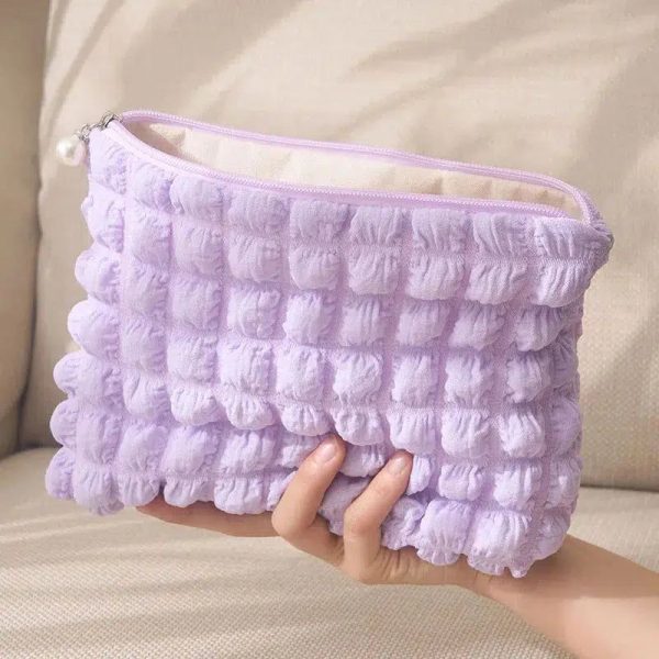 trousse de toilette violet matelassée voyage femme