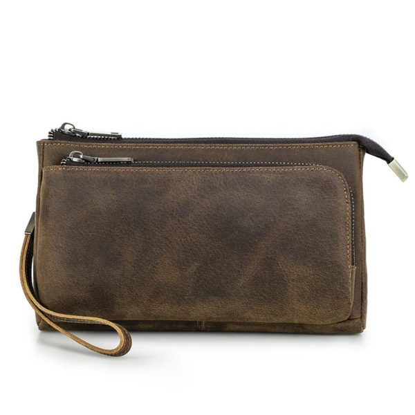 pochette à main pour homme en cuir