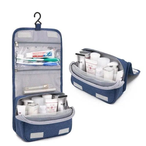 trousse de toilette bleue à suspendre femme