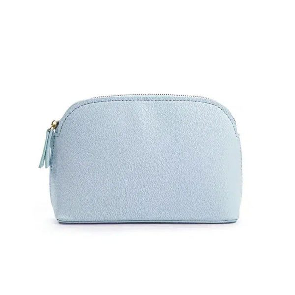 trousse de toilette bleue en cuir tendance femme