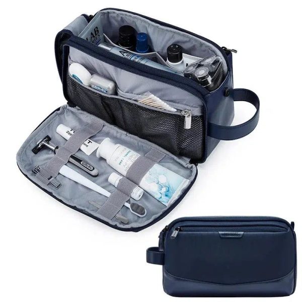trousse de toilette bleue voyage tendance homme