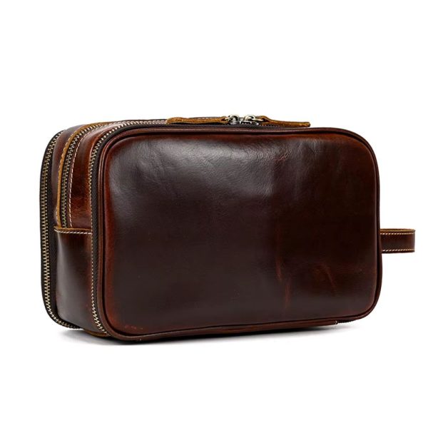 trousse de toilette en cuir pour femme