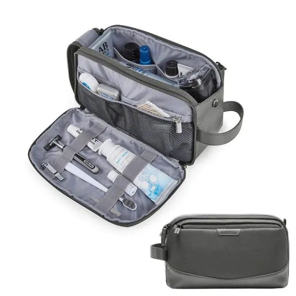 trousse de toilette grise tendance homme