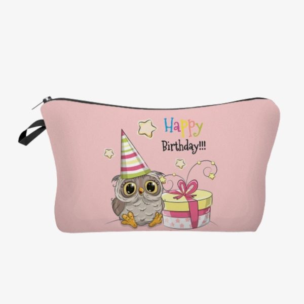 trousse de toilette hibou happy birthday