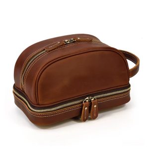 trousse de toilette homme cuir vintage