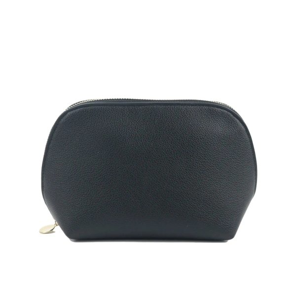 trousse de toilette noire en cuir tendance femme