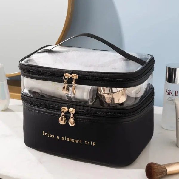 trousse de toilette noire tendance femme