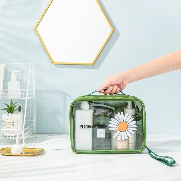 trousse de toilette transparente marguerite