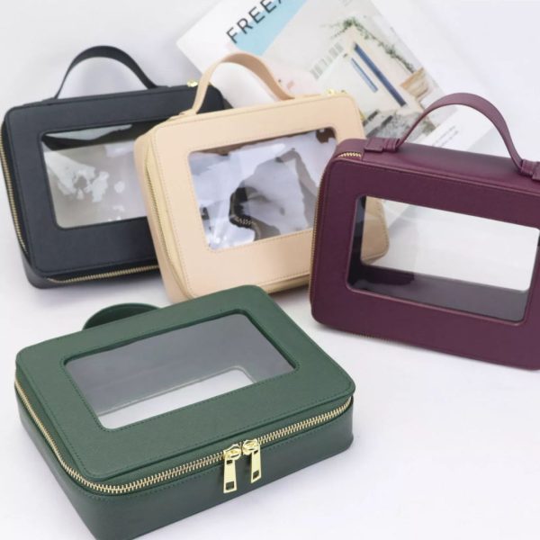 trousse de toilette zippée transparente