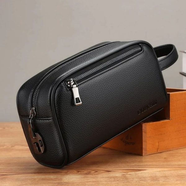 trousse de voyage pour homme en cuir